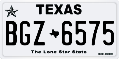 TX license plate BGZ6575