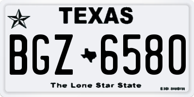 TX license plate BGZ6580