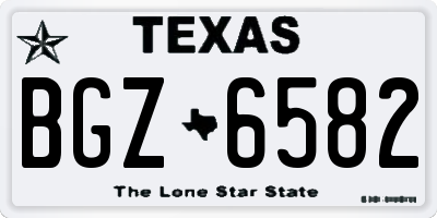 TX license plate BGZ6582