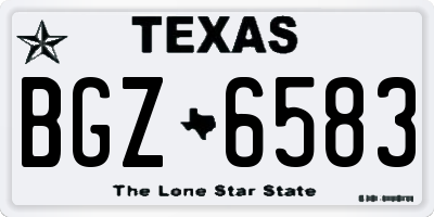 TX license plate BGZ6583