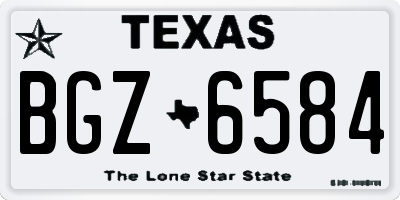 TX license plate BGZ6584
