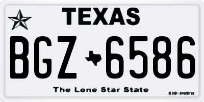 TX license plate BGZ6586