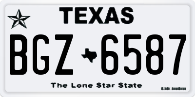TX license plate BGZ6587