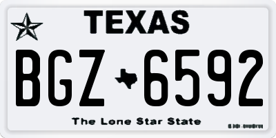 TX license plate BGZ6592