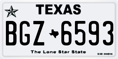 TX license plate BGZ6593