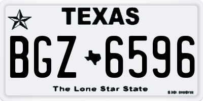 TX license plate BGZ6596
