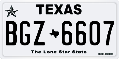 TX license plate BGZ6607