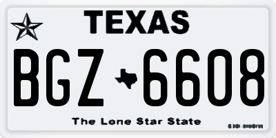 TX license plate BGZ6608