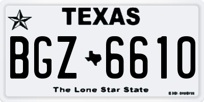 TX license plate BGZ6610