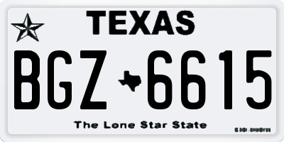 TX license plate BGZ6615
