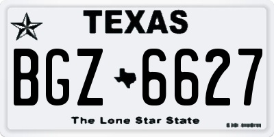 TX license plate BGZ6627