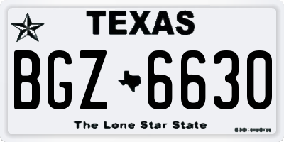 TX license plate BGZ6630