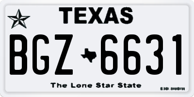 TX license plate BGZ6631