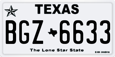 TX license plate BGZ6633