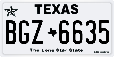 TX license plate BGZ6635