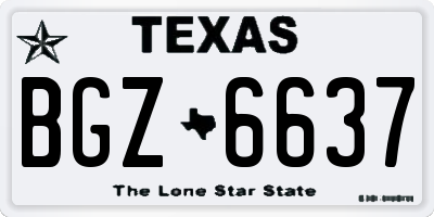 TX license plate BGZ6637