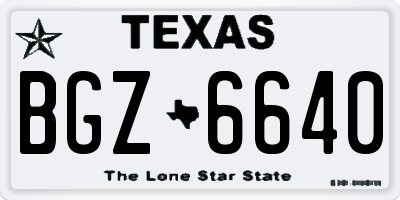 TX license plate BGZ6640