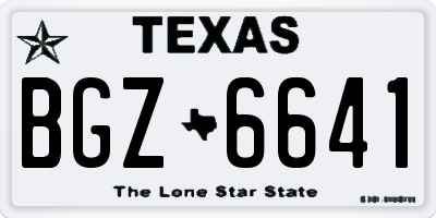 TX license plate BGZ6641