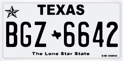TX license plate BGZ6642