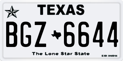 TX license plate BGZ6644