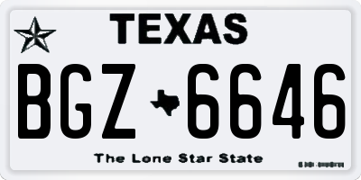 TX license plate BGZ6646