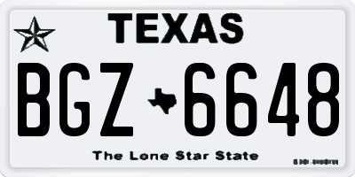 TX license plate BGZ6648
