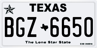 TX license plate BGZ6650