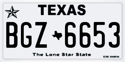TX license plate BGZ6653