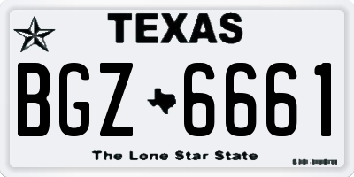 TX license plate BGZ6661