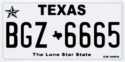 TX license plate BGZ6665