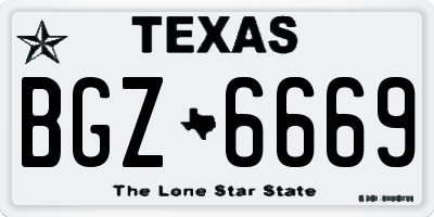 TX license plate BGZ6669