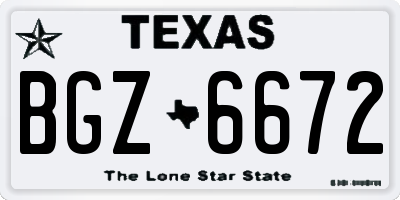 TX license plate BGZ6672