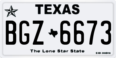 TX license plate BGZ6673