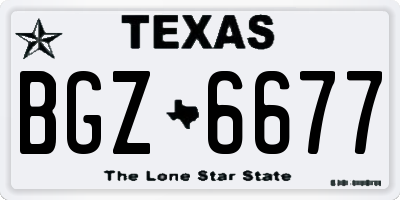 TX license plate BGZ6677