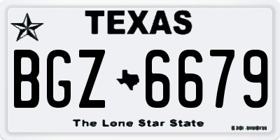 TX license plate BGZ6679