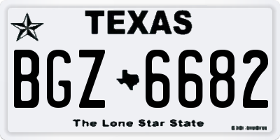 TX license plate BGZ6682