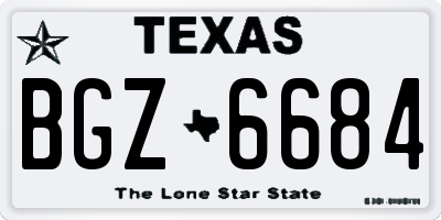 TX license plate BGZ6684