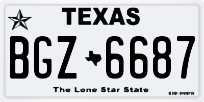 TX license plate BGZ6687