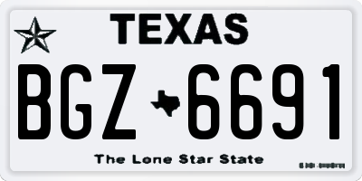 TX license plate BGZ6691