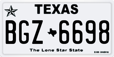 TX license plate BGZ6698