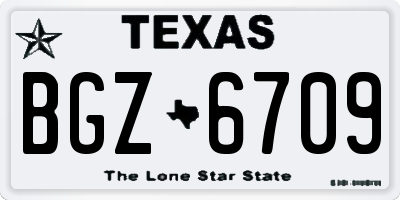 TX license plate BGZ6709