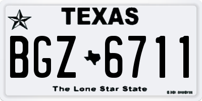 TX license plate BGZ6711