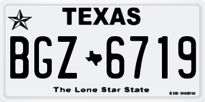 TX license plate BGZ6719
