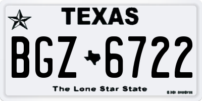 TX license plate BGZ6722