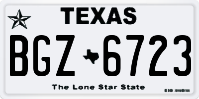 TX license plate BGZ6723