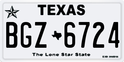 TX license plate BGZ6724