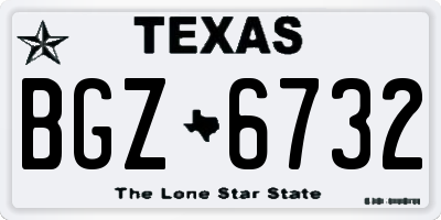 TX license plate BGZ6732