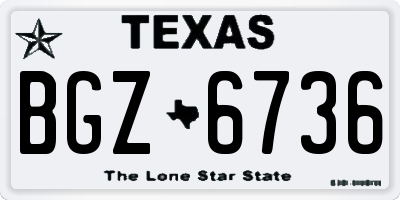 TX license plate BGZ6736