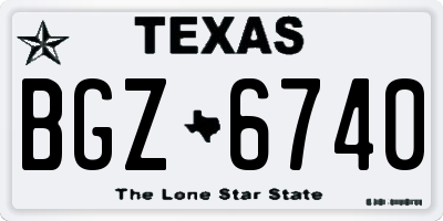 TX license plate BGZ6740