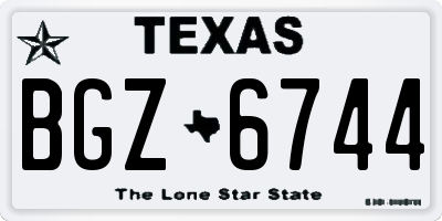 TX license plate BGZ6744